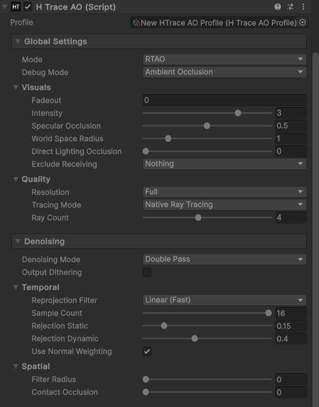 HTrace Settings